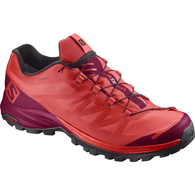 Buty Trekkingowe Damskie Salomon OUTPATH GTX® W - Pomarańczowe / Bordowe - Polska (810-SNPMZU)